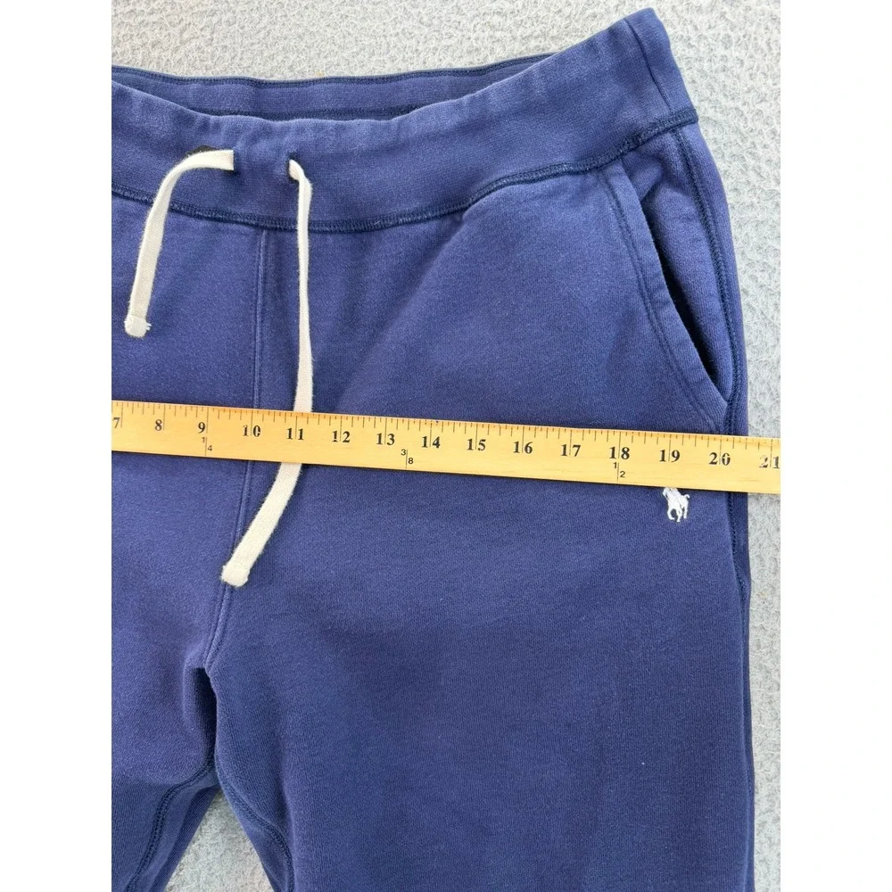 Polo Ralph Lauren Mens 33x29 Blue Fleece Sweatpants Joggers Large Pony Logo READ